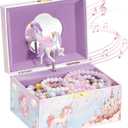 ProCase Unicorn Jewelry Box for Girls, Kids Musical Jewelry Boxes with Spinning Unicorn Doll, Birthday Christmas Gifts for Little Girls Children Toddler Ages 3 4 5 6 7 8 -Unicorn (Box Only)