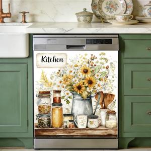 Dishwasher Magnet Cover, 23" x 26" Reusable Kitchen Appliance Decor