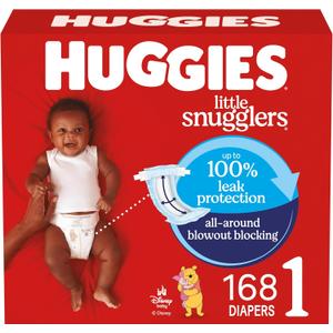 Huggies Size 1 Diapers, Little Snugglers Baby Diapers, Size 1 (8-14 lbs), 168 Count