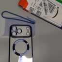 Meifigno Designed for iPhone 17 Pro Max Case 6.9", [Glitter Card & Wrist Strap] [Compatible with MagSafe] [2X HD Screen Protectors] Surround Raised Lens Protection for 17 ProMax Phone Case, Deep Blue