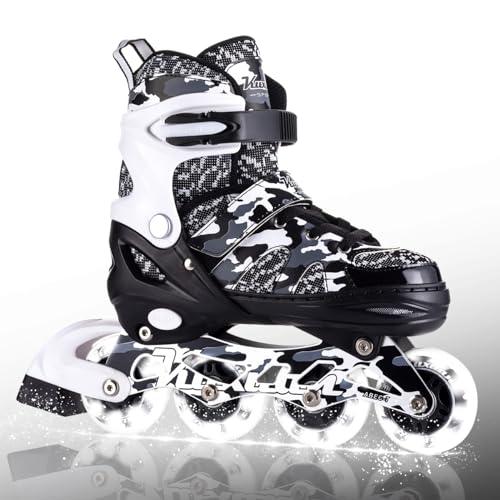 Kuxuan Skates Inline Skates Adult Male Femal Fun Illuminating Skates for Men and Women Patines para Adultos Hombre Mujer, XL