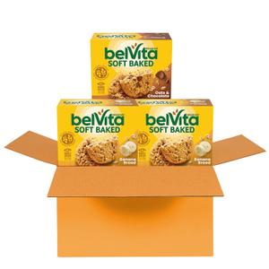 belVita Soft Baked Breakfast Bars Variety Pack, Banana Bread and Oats & Chocolate, 3 Boxes of 5 Packs (1 Biscuit Per Pack) (EXP 06/06/26)