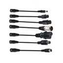 Electric Bikes Balance Bikes Scooter Charger Adapter Cable Set, 15cm, 7-in-1 DC Connector Kit with 5.5mm x 2.1mm Female to 5.5mm x 2.5mm/8.0mm x 1.6mm/XLR Male/M12/M16/RCA/3 Prong Plug Male Adapters