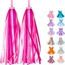 Bike Streamers Bike Tassels for Kids 1 Pair, Kids Bike Accessories Scooter Bicycle Tricycle Handlebar Streamers Handle Bar Grips Accessories for Girls and Boys (Pink)