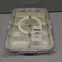 Patent Design Ribbed Snackle Box Container Snack Container Divided Serving Tray with Lid and Handle, 8 Divider Portable Snacklebox for Travel Beach for Charcuterie Veggie Fruit Candy,1 Pack (White)