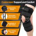 Hinged ROM Knee Brace, Post Op Knee Support Orthosis with Side Stabilizers & Locking Dials for Arthritis, Meniscus Tear, ACL, MCL, Medical ROM Knee Brace for Knee Pain (Upgraded, Medium) (Black, M)