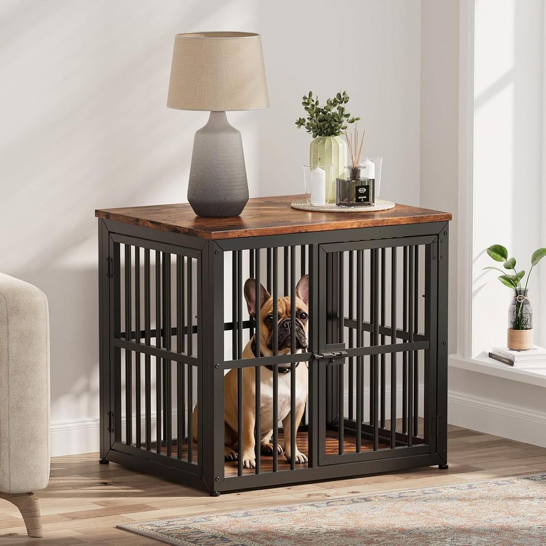 Lyromix 27'' Dog Crate Furniture with 3 Doors for Puppy Small Dogs