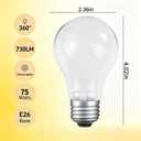 75 Watt Incandescent Light Bulbs, A19, Soft White, 4 Pack | Shatter Resistant, Rough Service