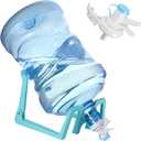 JUXYES Gallon Water Jug Holder Stand and Water Dispenser Valves, Collapsible Water Dispenser Stand and Water Jug Cap Bottle Spout Valve for 3-5 Gallon Non Threaded Crown Top Drinking Bottle