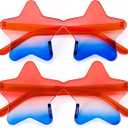 5 x Candy Color Clear Rimless Star Sunglasses for Christmas Party