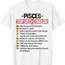 Zodiac Sign Funny Top 10 Rules Of Pisces Graphic T-Shirt (Small)