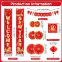 Chinese New Year Decorations 2026, Lunar New Year Decorations, Lunar New Year Banner, Chinese Red Lanterns, Lucky Paper Fans, Lunar New Year Decorations 2026