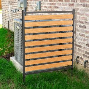 Metal Air Conditioner Fence 1 Panels - 40.27" W x 54.6" H Outdoor Privacy Screen, No Dig Wooden Privacy Screen for AC Unit, Trash Can, Pool Equipment, Yard Garden