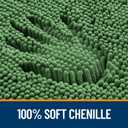 OLANLY Small Bathroom Rugs 24x16, Extra Soft Absorbent Chenille Bath Rugs, Rubber Backing Quick Dry, Machine Washable Bath Mats for Bathroom Floor, Tub and Shower, Home Decor Accessories, Olive Green