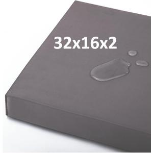 32x16x2 Outdoor Bench Cushion, Strengthen Waterproof Seat Cushions, High-Density Bench Pad with Anti-Slip Bottom, Outdoor Cushion for Patio Garden Swing Furniture - Grey