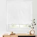 LazBlinds 100% Blackout Roller Shades, No Tools No Drill Cordless Blinds for Windows, Thermal Insulated UV Protection Privacy Window Shades for Bedroom (36''W x 72''H, White Silver)