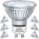 GU10 Halogen Light Bulbs 50W 120V MR16 Dimmable for Candle Warmer Light Bulbs, Wax melt Bulbs Warm White(Pack of 6)