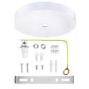 Arturesthome 5.9" White Ceiling Plate Light Kit Rewind Single Hole with Hardware,Ceiling Canopy for Pendant Lighting or Chandelier,Easier to Install Than Standard Canopies