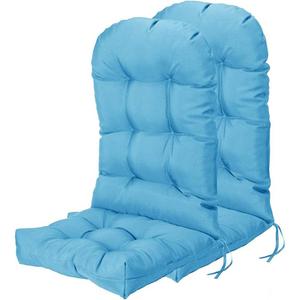 Waterproof Adirondack & Rocking Chair Cushion Indoor and Outdoor High Back Patio Cushions with Ties 43.3 X 19.7 Inch(Without Chair) (2, Peacock Blue)
