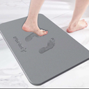Bath Stone Mats Diatomaceous Earth Bath Mat Fast Water Drying Super Absorbent Diatomite Mat with Non-Slip for Bathroom Shower Floor,Kitchen Absorbent Pad,15.35x23.62inch,Grey,Hard 1-Pack