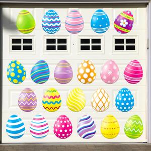 Ferraycle 23 Pcs Happy Easter Garage Door Decorations Magnets Bunny Garage Door Magnets Spring Egg Gnome Refrigerator Car Decals Holiday Magnetic Stickers for Fridge Easter Party Decor(Colorful Egg)