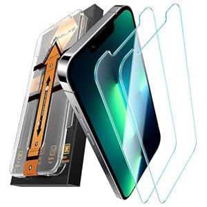 MRGLAS Screen Protector for iPhone 14/ iPhone 13 Pro/ 13 [9H+ Military-grade Aerospace Glass][Auto-Alignment Kit][HD Clear] Shatterproof Tempered Glass Film for 13 Pro 6.1" Case-Friendly, Zero-bubble