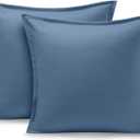 Bare Home Euro Pillow Sham Covers - Set of 2 - Premium 1800 Ultra-Soft Microfiber - Double Brushed - Bed Pillow Shams - Pillows Not Included (Set of 2, Coronet Blue)