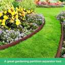 2-Inch x 100 FT Landscape Edging Border with 150 Spikes, Plastic Edging for Landscaping Garden Edging Border, Flexible Landscaping Edging for Garden Flower Beds Yard Lawn Pathway Paver (Brown)