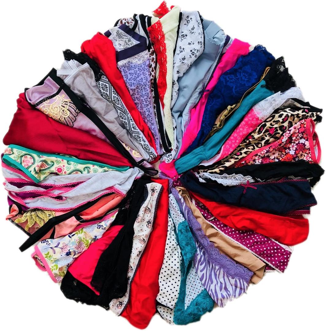 Morvia Variety Panties for Women Pack Sexy Thong Hipster Briefs G-String Tangas Assorted Multi Colored Underwear (20 Pcs, L)
