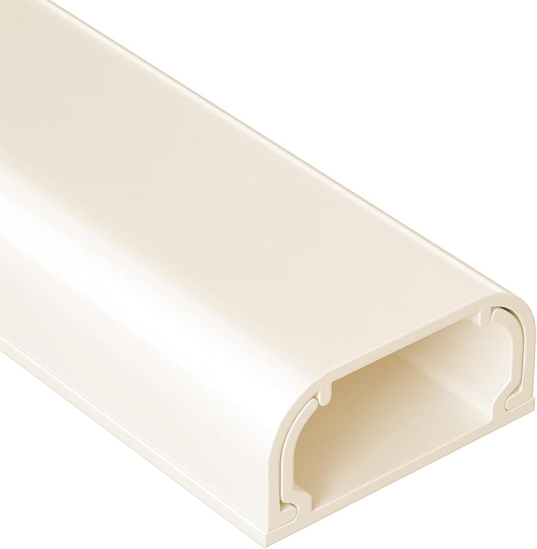 Large Cord Hider - 47in Wire Hiders for TV on Wall, Paintable Cable Hider, X-Large Cable Management Kit, Cord Hiding for Wall, W1.6in H0.8in, Beige