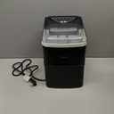 Silonn Ice Maker Countertop, 9 Cubes Ready in 6 Mins, 26lbs in 24Hrs, Self-Cleaning Ice Machine with Ice Scoop and Basket, 2 Sizes of Bullet Ice for Home Kitchen Office Bar Party (Black)