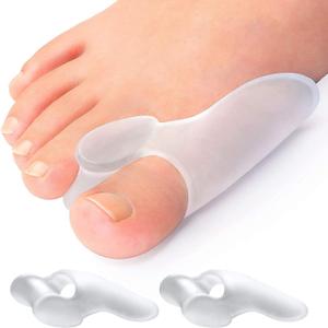 Promifun Bunion Cushion Protector, 10 Packs of Bunion Corrector Pads with Separator for Big Toe, Gel Shield for Foot Pain Relief, Calluses, Corns - Clear
