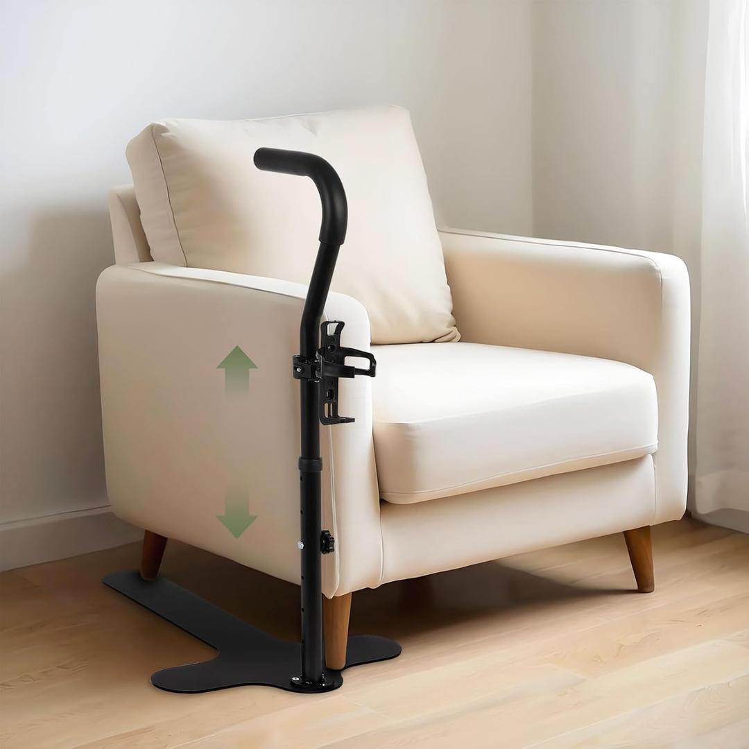 GCCSJ Couch Stand Assist Aid for Elderly: Chair Sofa Lift Assis Devices for Seniors Sit to Stand - 6 Height Adjustable Mobility Daily Living Aid Rail Assistance Handle, Black