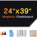 Magnetic Chalkboard Wallpaper Stick and Peel, 24" x 39"Chalk Board Contact Paper with Adhesive on Wall for School, Office, Kitchen Fridge, Drawing