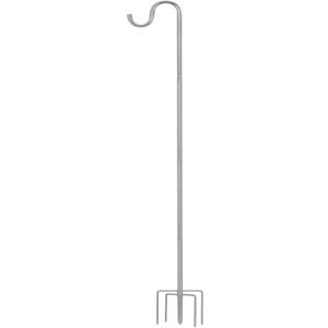 Ihomepark Shepherds Hook for Outdoor, 78 Inch Tall & 5/8 Inch Diameter Stainless Steel Heavy Duty Poles to Hang Outdoor Lights with 5 Prongs Base, Suitable for Bird Feeders or Wedding Decors(1pack)