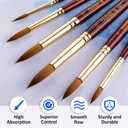 Falling in Art Paint Brushes, Watercolor Paint Brush Set with Sable Hair, Different Tips Size, Wooden Handle, Ideal Artist Brush for Watercolor Painting, 6Pcs (Round)