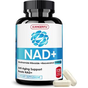 NAD+ Supplement 1000MG | 12-in-1 Complex with Nicotinamide Riboside NR, Resveratrol, Berberine, Quercetin - NAD Resveratrol Supplement for Anti-Aging, Energy, Focus - 119 Capsules