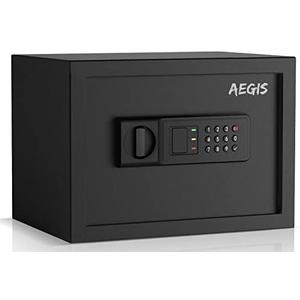 AEGIS 0.8Cu.Ft Electronic Safe Box - Digital Keypad Security Safe for Home/Office, Heavy Duty Steel Cash Box with Silent Access & Anti-Theft Alarm, Compact Wall/Floor Mount Design