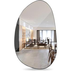 Hamilton Hills Irregular Shaped Wall Mirror - Asymmetrical Accent Mirror - Modern Wall Mounted Mirror - Suitable for Bedroom and Living Room - Frameless Shaped - 33.5" L x 20.5" W