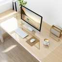 NATRKE Clear Desk Mat Pad, 35.4"x15.7" Large Transparent Computer Desk Mat Plastic Desktop Protector, PVC Writing Pad with Round Edge, Waterproof Wipeable Non-Slip Table Protector for Home Office (35.4" x 15.7")