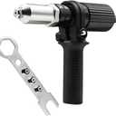 Rivet Gun Adapter Kit,Electric Power Drill Rivet Attachment,Easy Processing for Pop Riveting Work,with 4 Rivet Heads 2.4mm 3.2mm 4.0mm 4.8mm
