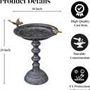 Evergreen Garden Hummingbird Bird Baths for Outdoors Heavy Duty | Metal Bird Bath Bowl with Stand | Ground Standing Bird Bath and Feeder for Garden Yard Deck