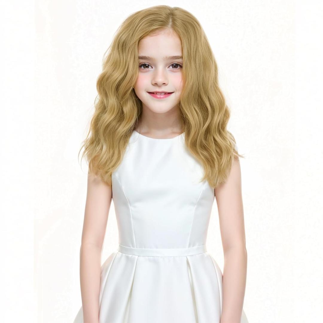 Ash Blonde Wig - Short, Wavy, Shoulder Length, Heat Resistant, Mixed Blonde Synthetic Hair for Girls, Cosplay & Party, (12 Inch)