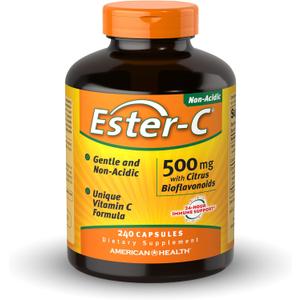 American Health Ester-C w/Citrus Bioflavonoids Capsules, 500mg, 240ct, EXP: 05/2028
