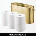 mDesign Large Steel Free Standing Toilet Paper Organizer, 6-Roll Tissue Storage Holder Container for Bathroom Floor, Fits Under Sink, Vanity, Shelf, In Cabinet, or Corner Oscar Collection