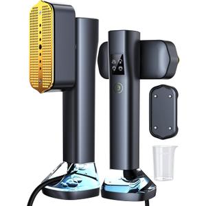 Steamer for Clothes,Portable Handheld Garment Steamer, 200ml Capacity,1000W 15s Fast Heat-UP, Leak-Proof Fabric Wrinkle Remover Ceramic Panel, 2-in-1 Dry & Wet Iron for Home and Travel -Black&Golden