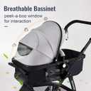 Baby Stroller, 2-in-1 Reversible ToddlerSeat with Lie-Flat Mode, Foldable Infant Stroller with Canopy, One Button Brake, Adjustable Handle, Newborn Pushchair (Gray B)