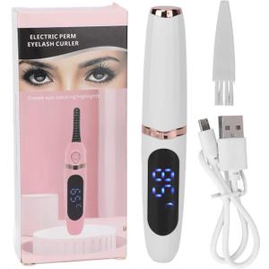 Electric Eyelash Curler, Long Lasting Lash Curler, Handheld USB Charging Intelligent Temperature Control Electric Heating Eyelash Curler(White)