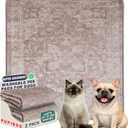 PUPIBOO Washable Pee Pads for Dogs and Cats - Super Absorbent Reusable Puppy Training Pads - 100% Waterproof, Leak-Proof & Non-Slip Whelping Pads for Pet Housebreaking (36 x 36 Inch (Pack of 2), Taupe)