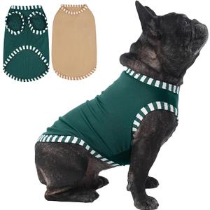 IECOii 2Pack Dog TShirts for Large Dogs | Breathable & Lightweight Fabric, EasyOn Design for Doberman, Machine Washable, Khaki+Green, 4XL